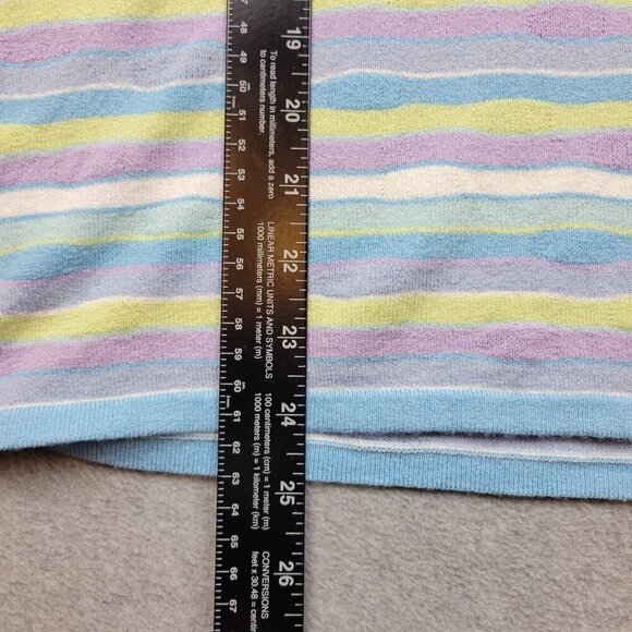 Sigrid Olsen Womens Tank Top Womens Large Knit Career Office Pastel Strip Easter - Picture 8 of 14